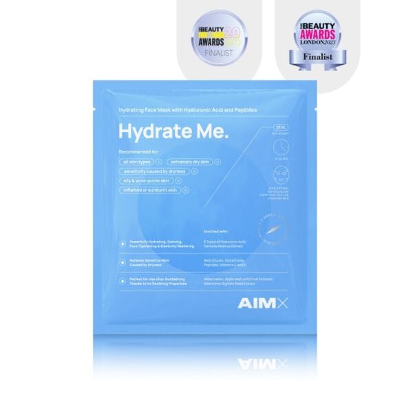 Greito poveikio giliai drėkinanti veido kaukė su peptidais AIMX „Hydrate Me“.1 vnt.