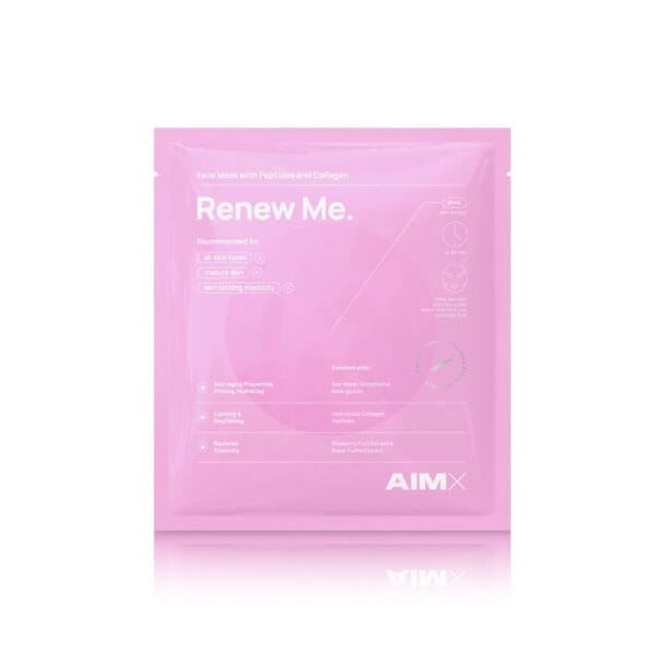 Greito poveikio „Anti-aging“ veido kaukė su peptidais ir kolagenu AIMX „Renew Me“. 1vnt.